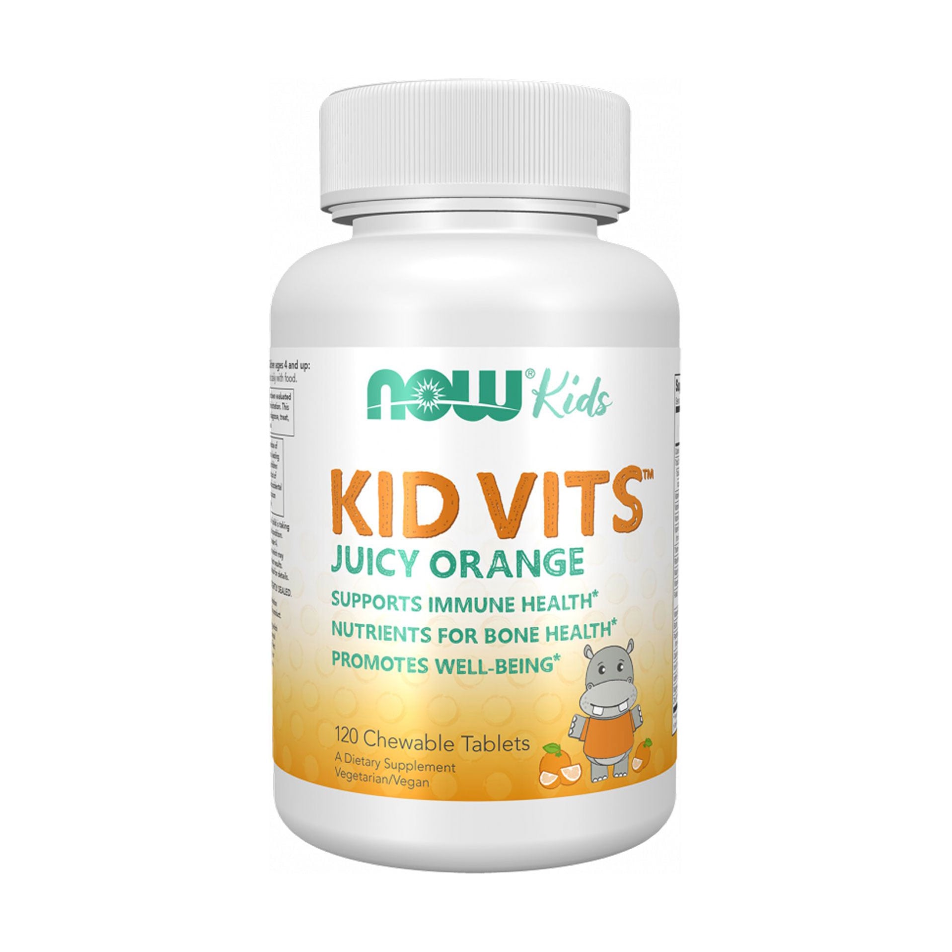 Вітаміни для дітей NOW foods Kid Vits Juicy Orange з апельсиновим смаком, 120 жувальних таблеток