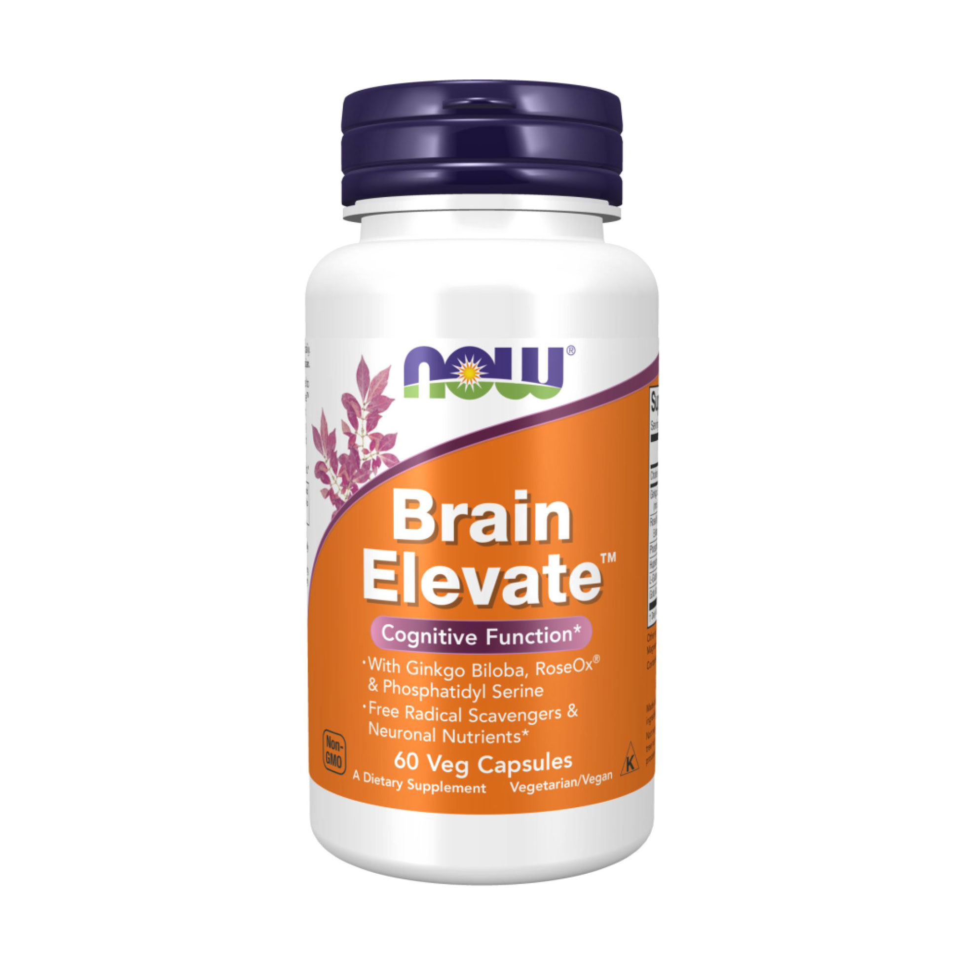 Вітаміни для пам'яті NOW foods Brain Elevate, 60 вегетаріанських капсул